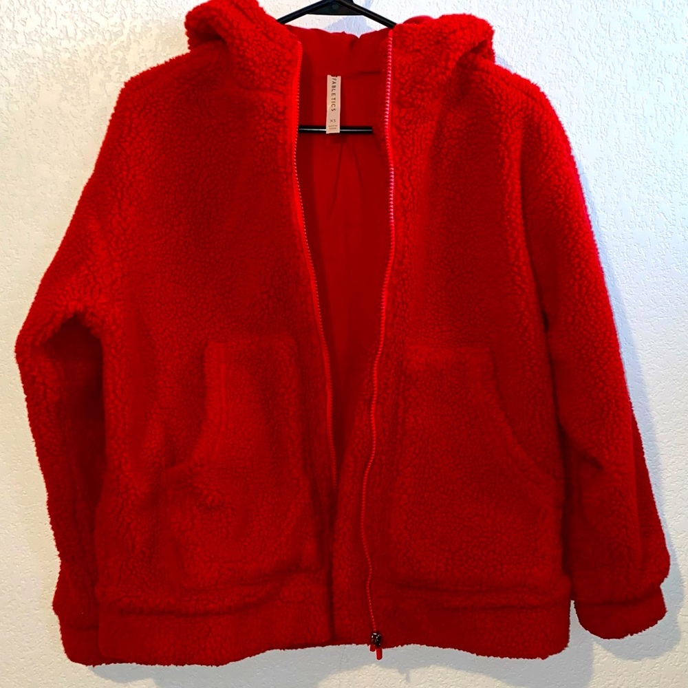Fabletics Red Teddy Bomber